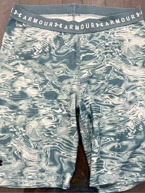 Under Armour Teal & White Patterned Bike Shorts